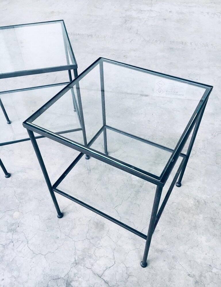 Minimalist Two-Tier Side Tables, Belgium, 1960s, Set of 2