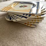 10 dessert plates or aperitif in Gien earthenware - 15x15 cm