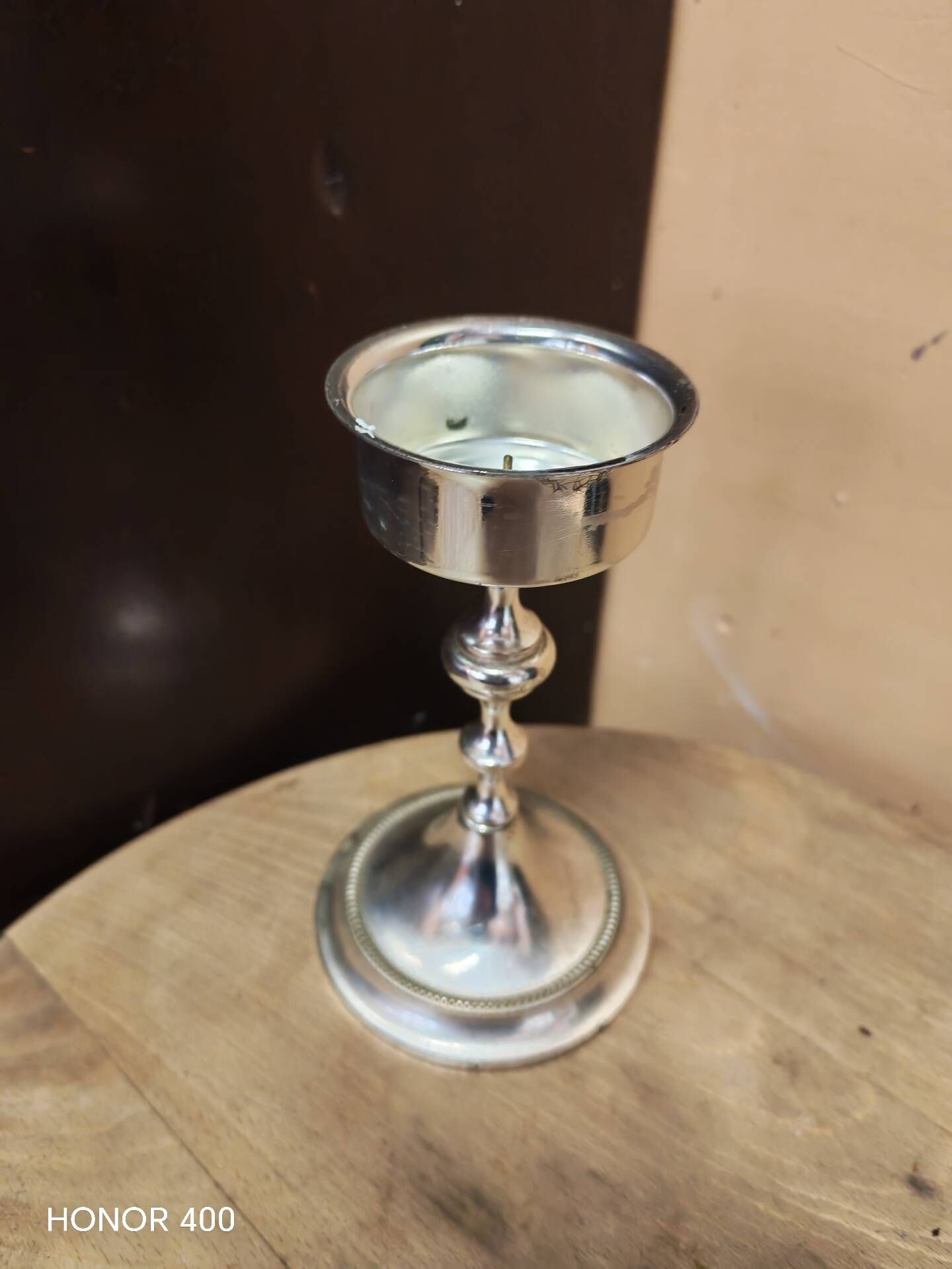 Vintage silver-plated metal candlestick