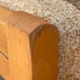 Suite of 4 chairs self beech brass and wool 1960