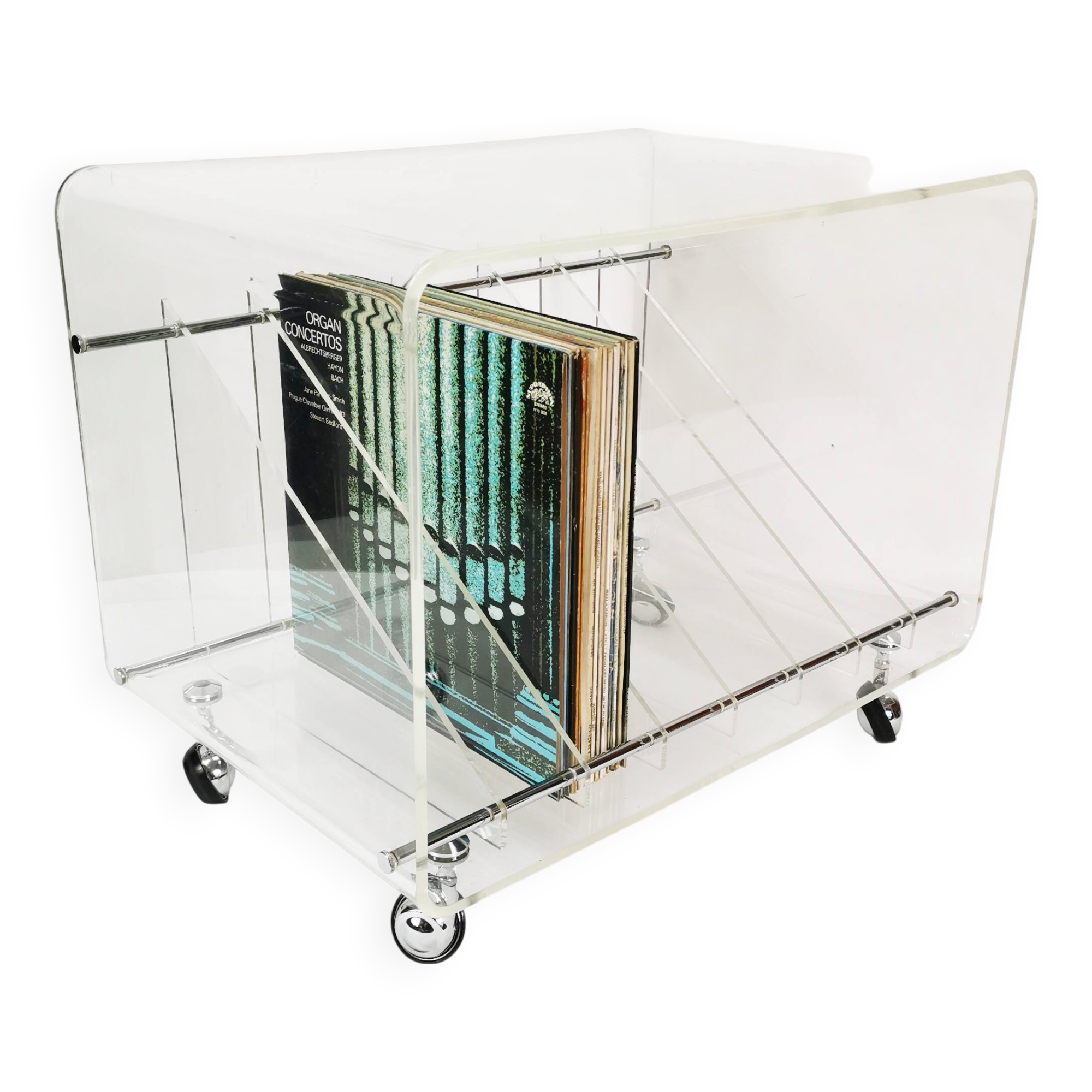 Space-age vinyl record cabinet, Roche Bobois, designed by M. Dumas, France