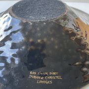 Coupe en émaux d'art de Limoges signée Duban et Christel