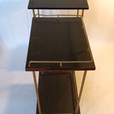 Pair of tables brass gilded blackened trays 1960