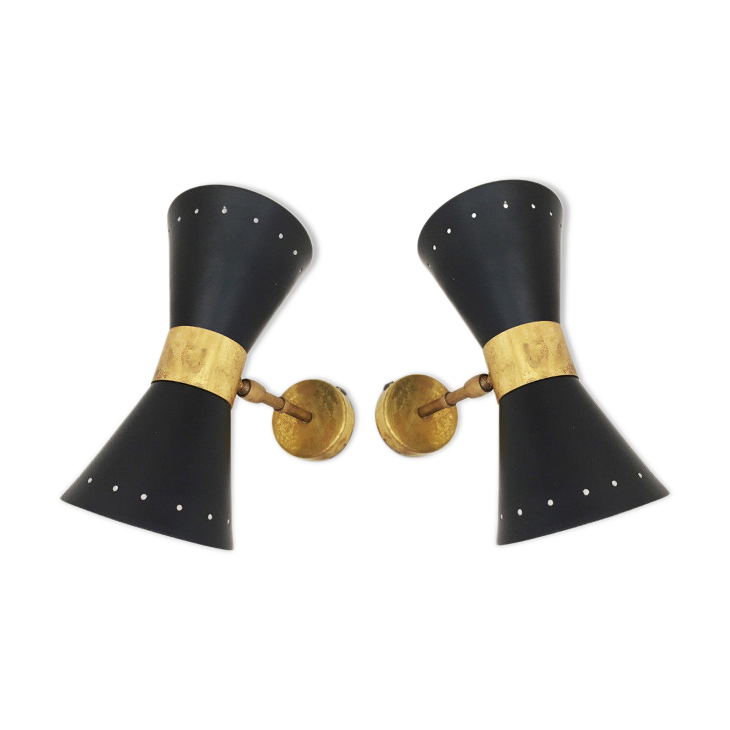 Paire d'appliques Italiennes Diabolo design années 1950