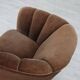 1960s, Danish curved chair, brown furniture velour.