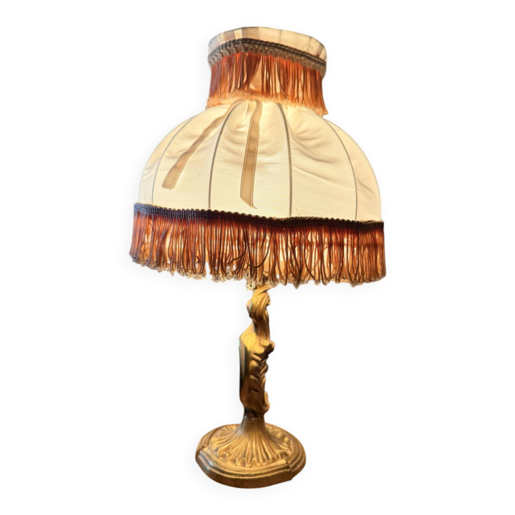 Vintage brass boudoir lamp Louis XV Rococo