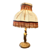 Lampe boudoir vintage laiton massif Louis XV Rococo