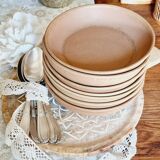 Lot de 7 assiettes calotte ou creuses en grès