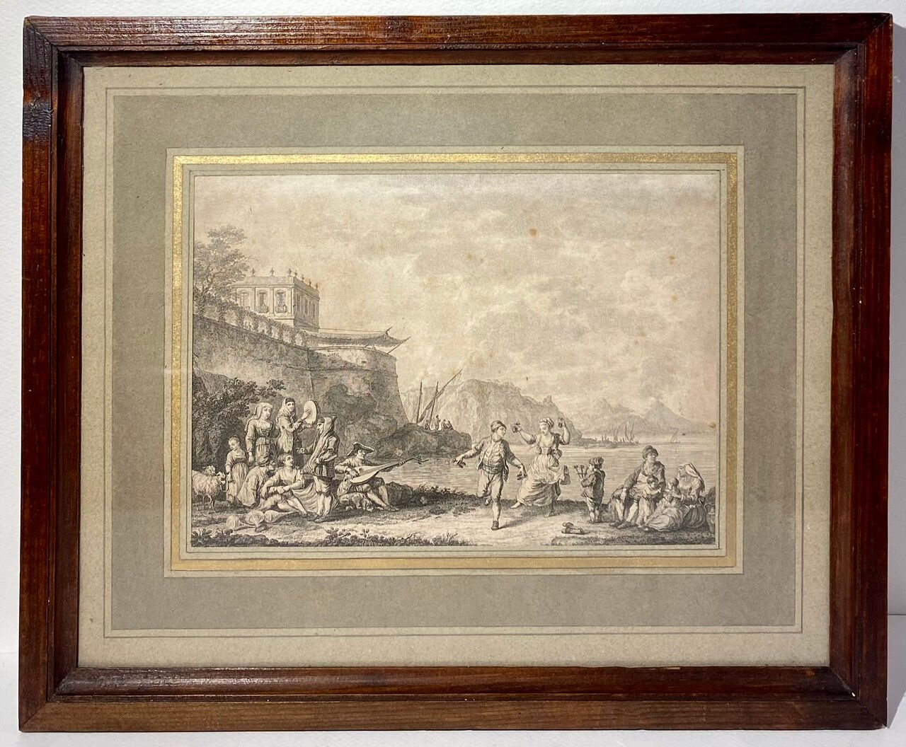 Lithographed plate, the troubadours, nineteenth century