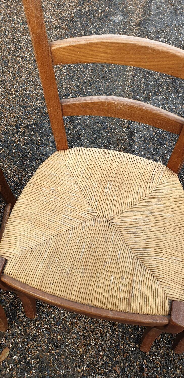 4 rustic Paillé chairs