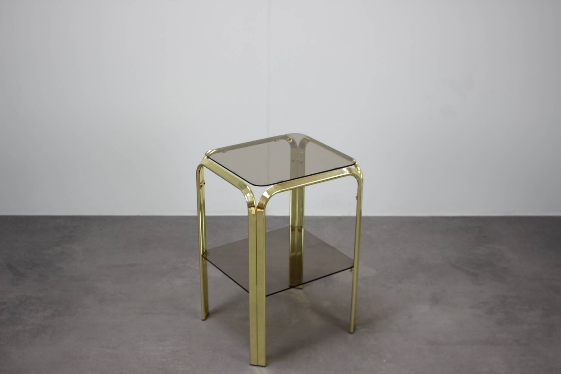 Mid-Century Brass and Smoked Glass Tea Table, 1970s, Germany