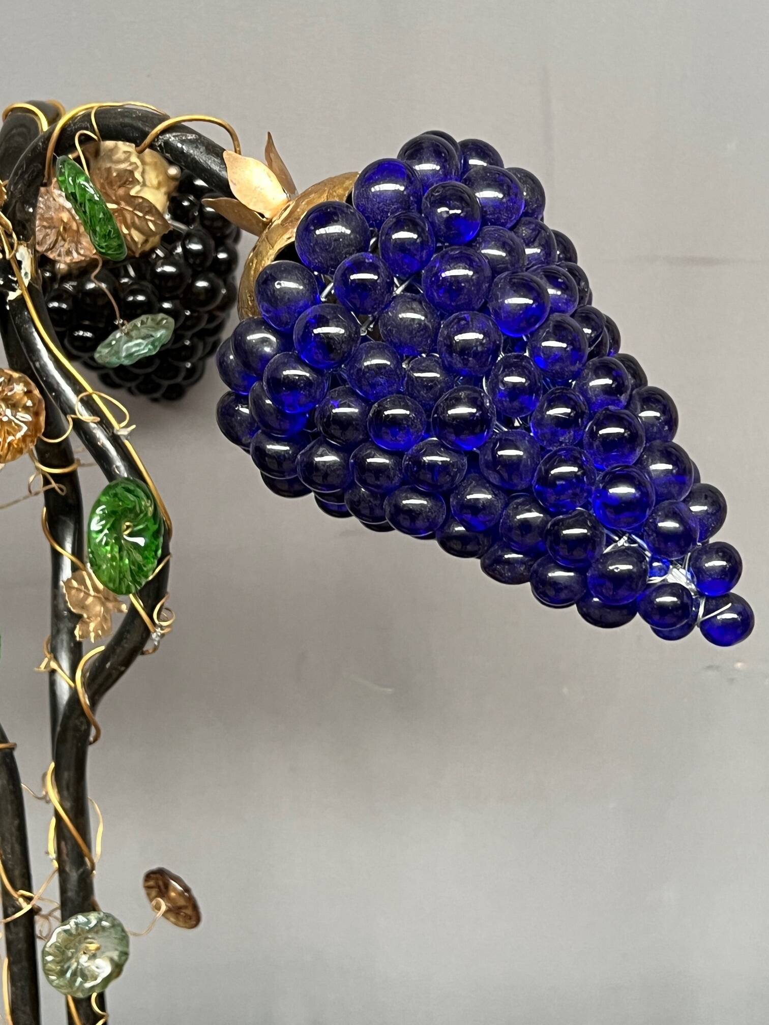 Art Nouveau table lamp with a Murano glass shade.