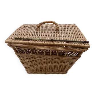 Panier rond de rangement en paille - Jujuhat Vintage