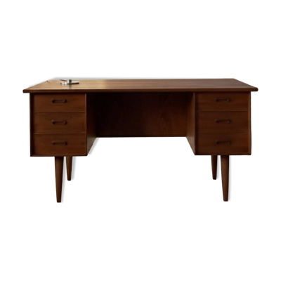 Bureau danois en bois de teck vintage double face