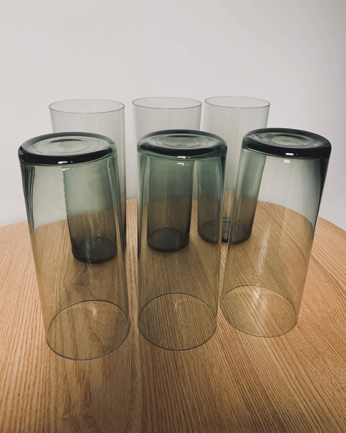 Set of 6 smoked water glasses