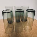 Set of 6 smoked water glasses