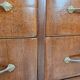 Vintage six-drawer oak chest of drawers with glass top, 1960