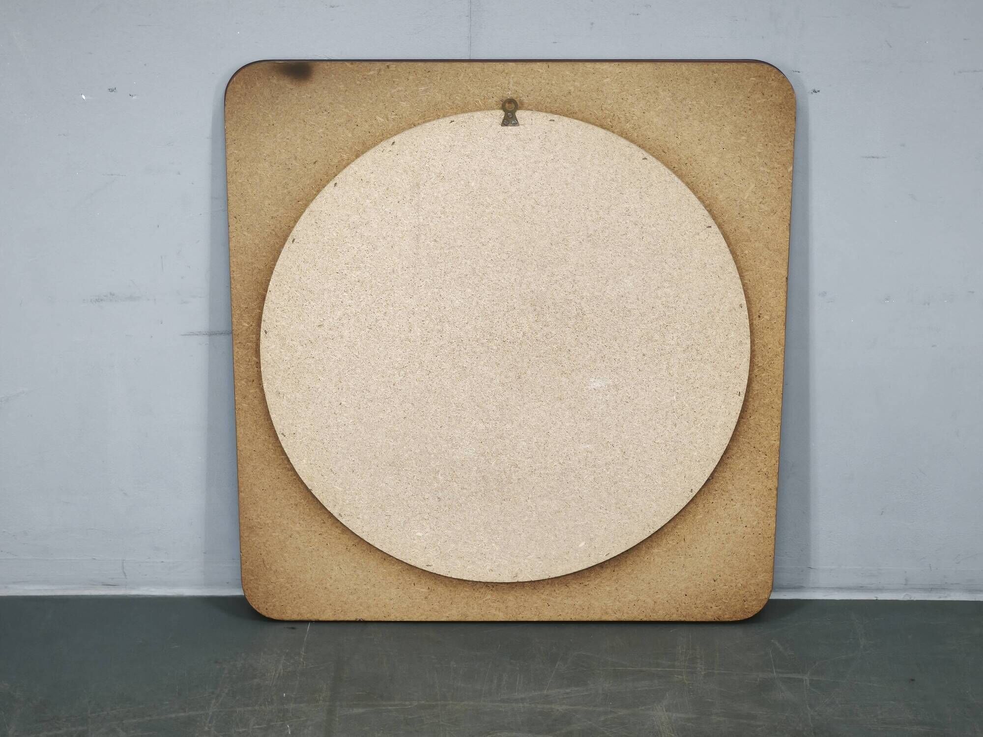 1970s Italian Space Age Smoked Glass and Circular Wall Mirror