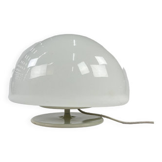 Vintage Italian XXL Glass and Steel Mushroom Table Lamp, 1960