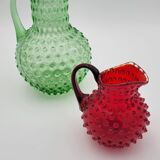 Pair of diamond point decanters