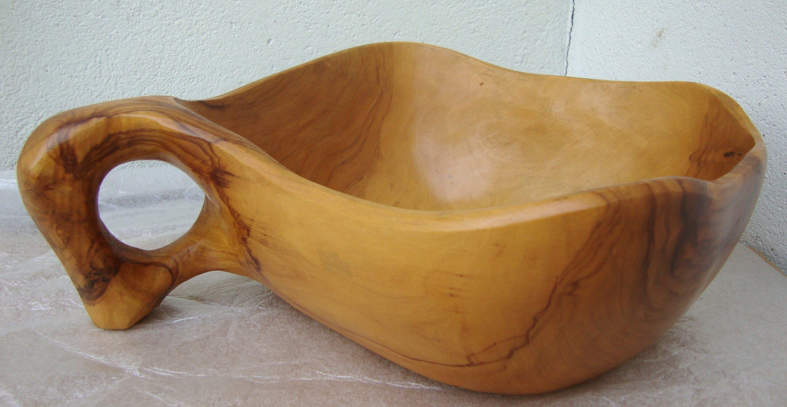 Olive wood fruit cup Marked Jean paul Brain Vallauris
