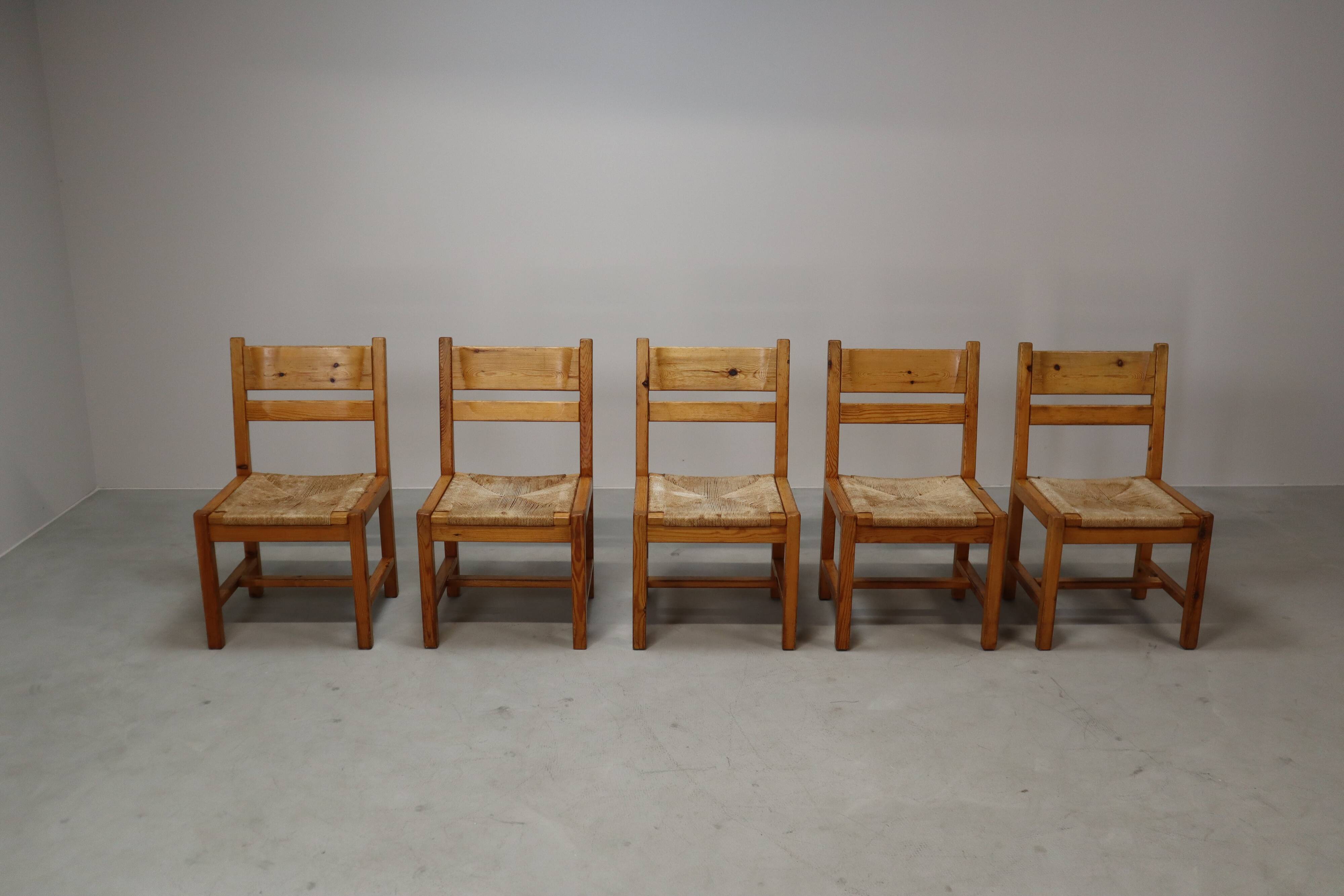 Set of 5 vintage chairs by Tage Poulsen for Gramrode Møbelfabrik, 1970's
