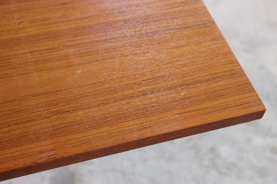 Vintage rectangular teak table with 2 extension spieces, 1960s