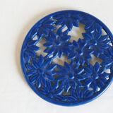 Dessous de plat en fonte émaillée bleu français