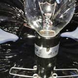 Ceramic shell lamp with opaline pearl, Saint-Jacques, France, 1980