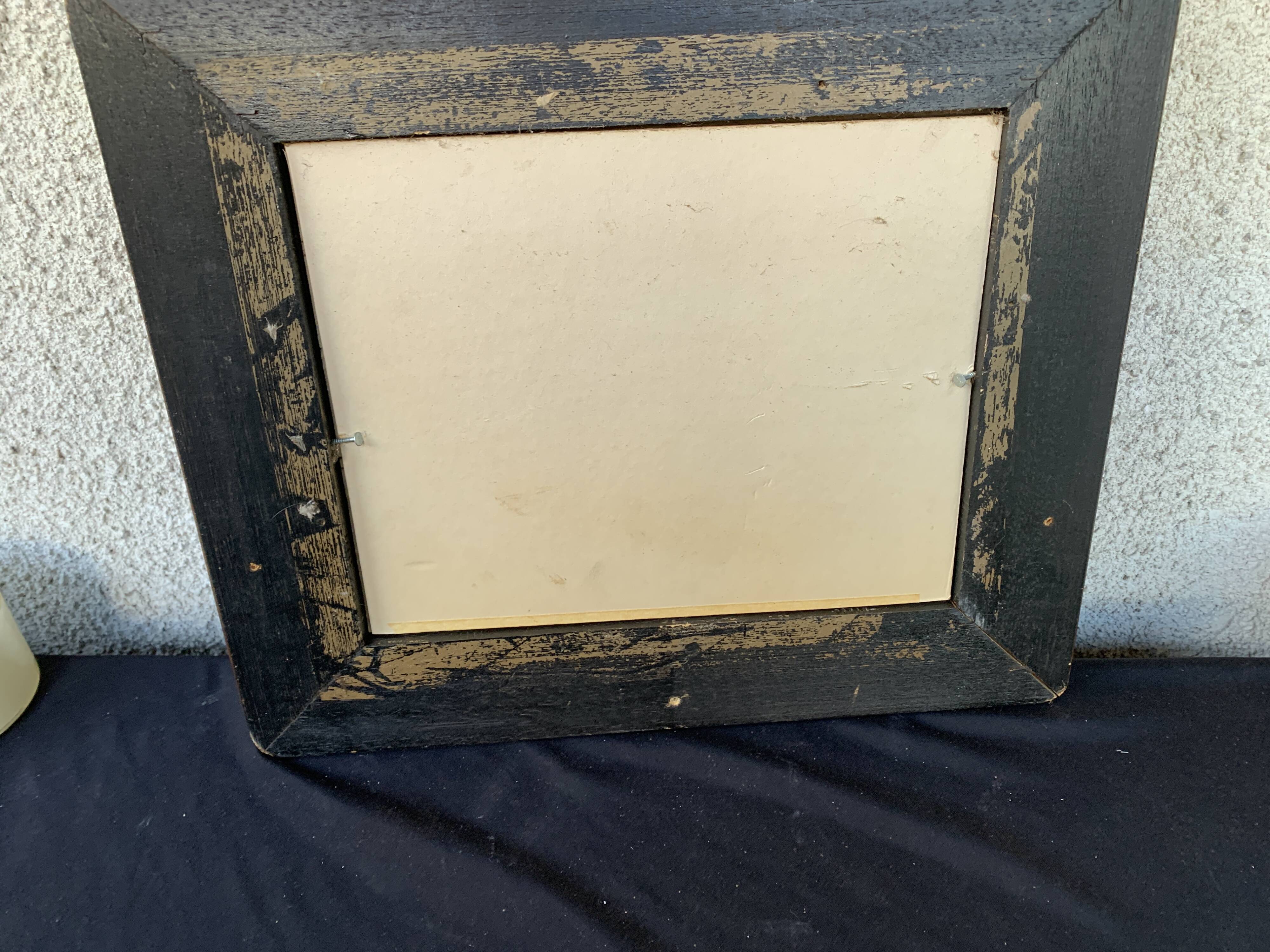 Landscape painting with bridge and figure