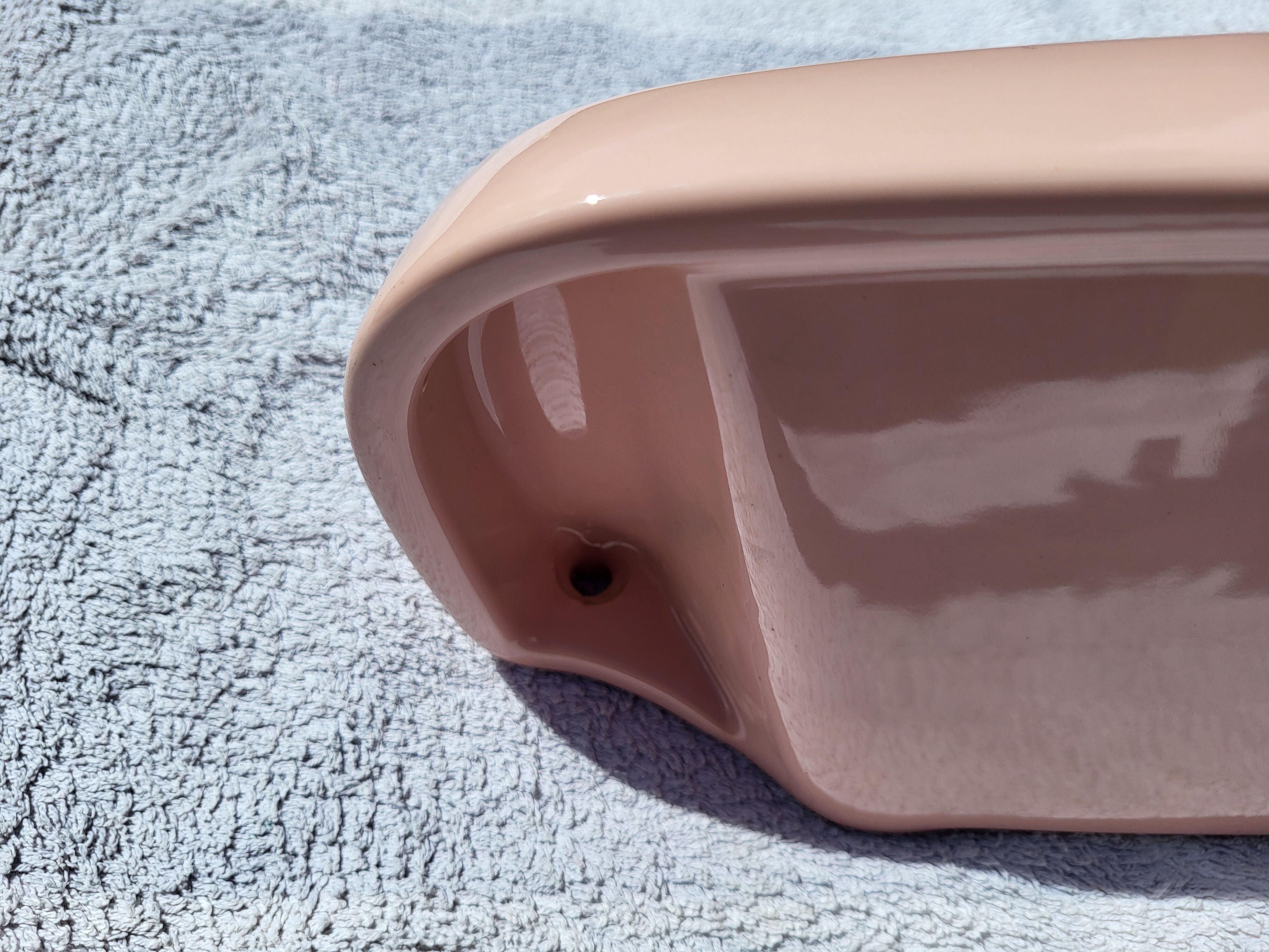 Vintage pink ceramic bathroom shelf
