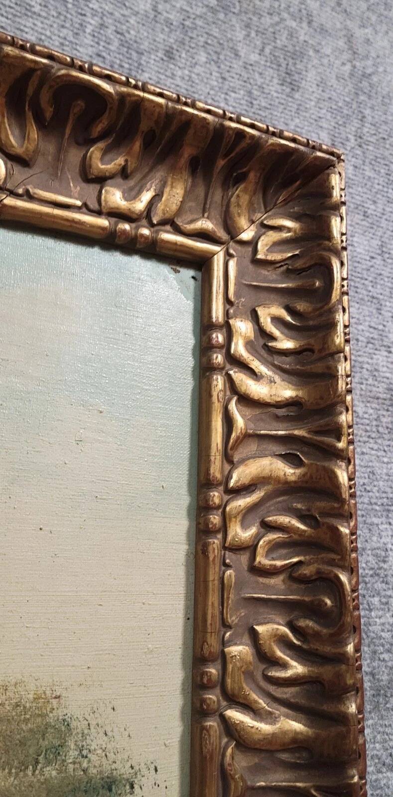 Henri catrou xixeme : huile sur toile paysage lacustre époque napoléon iii