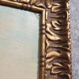 Henri catrou xixeme : huile sur toile paysage lacustre époque napoléon iii