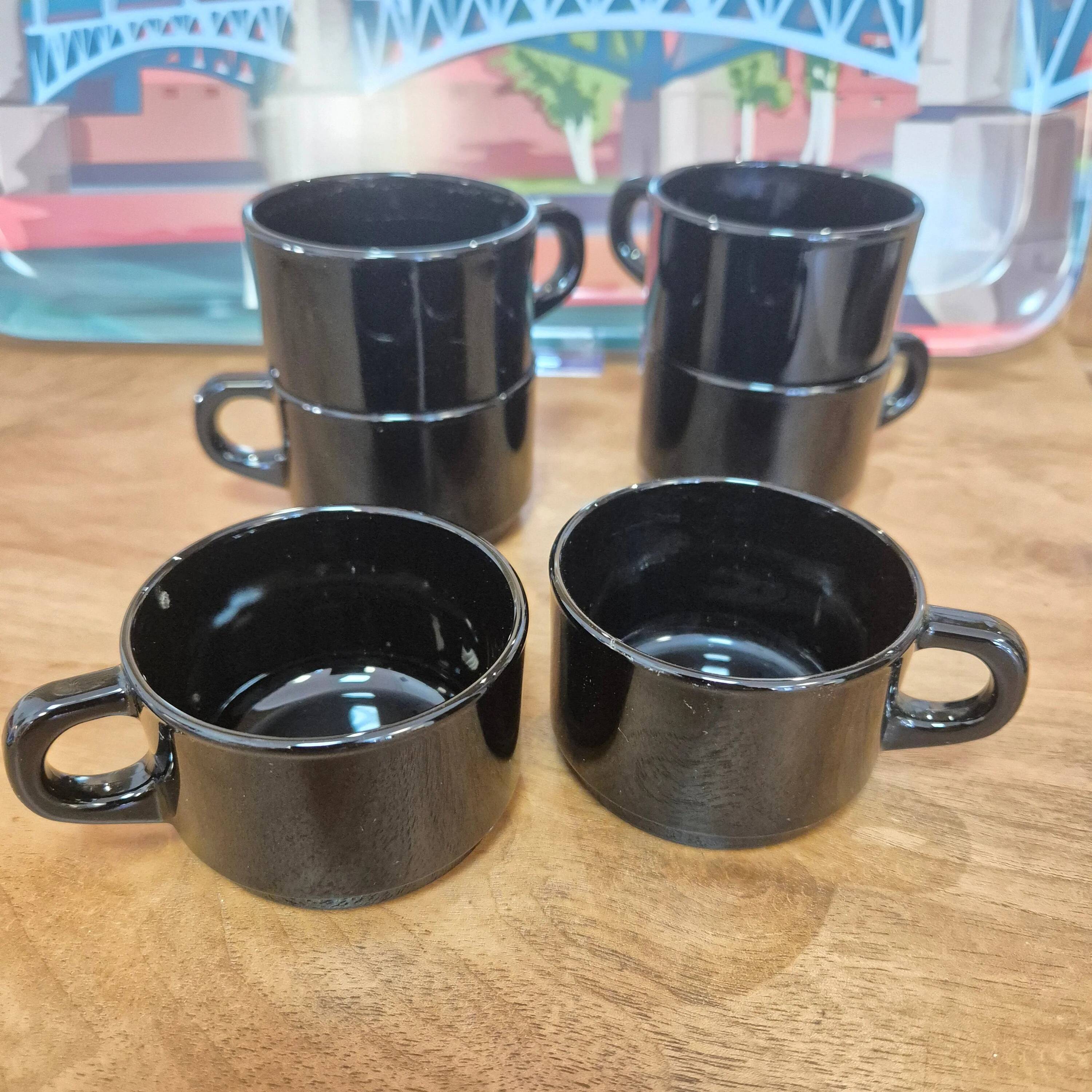 Ensemble de six tasses expresso Arcoroc vintage