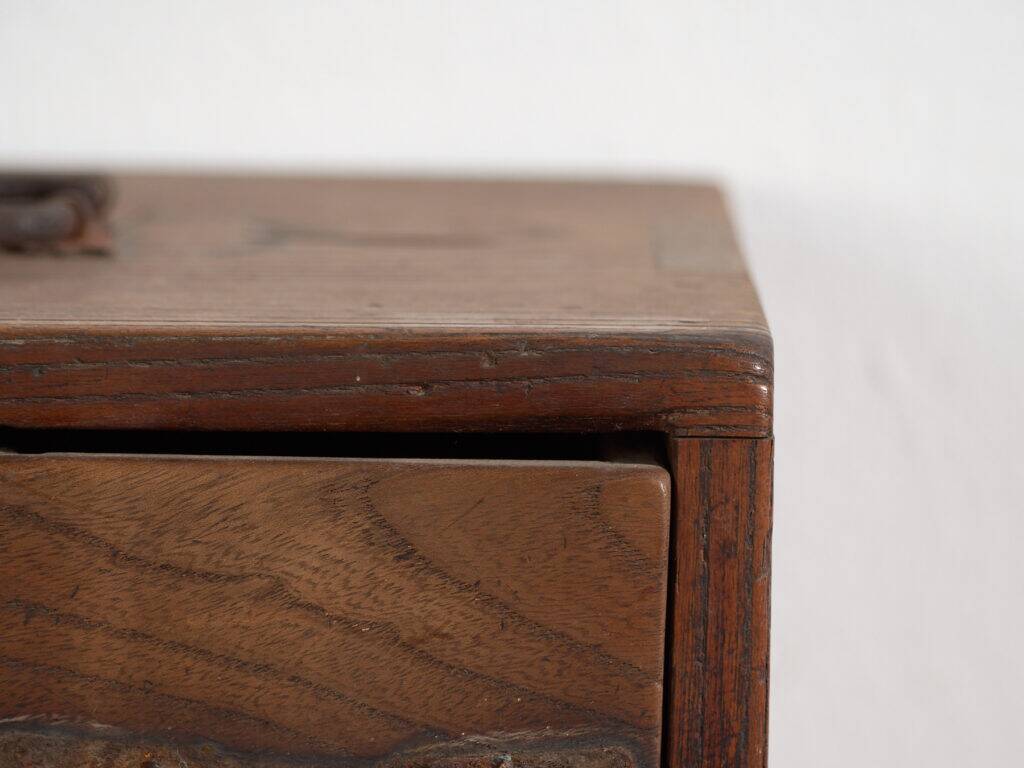 Antique Japanese box with wooden drawer – Meiji–Taishō period (c. 1890–1920)