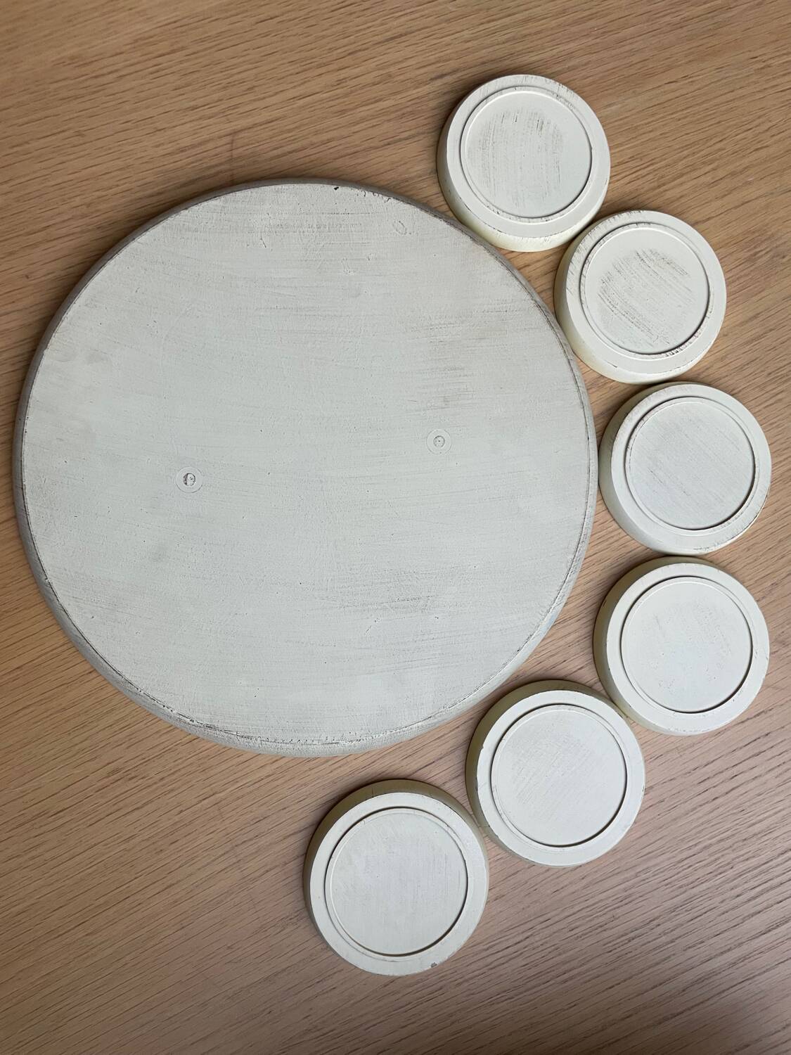 Vintage tray and under glass