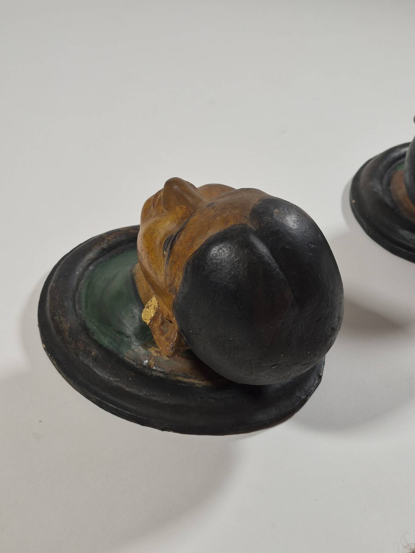 Pair of antique ceramic portrait busts from Rajasthan