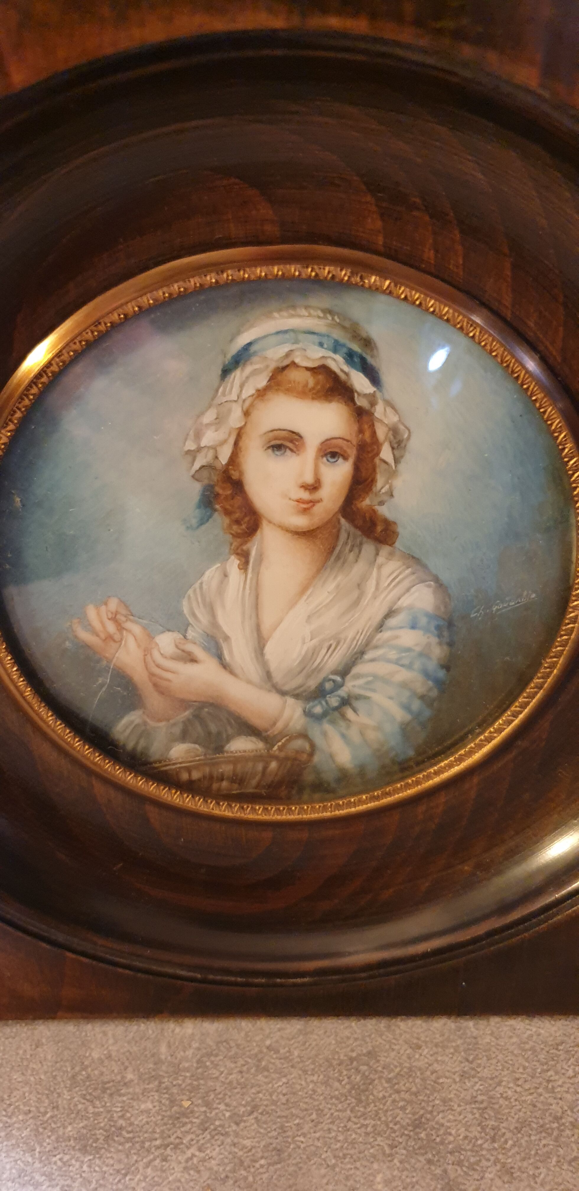 Miniature portrait signed XIXth century