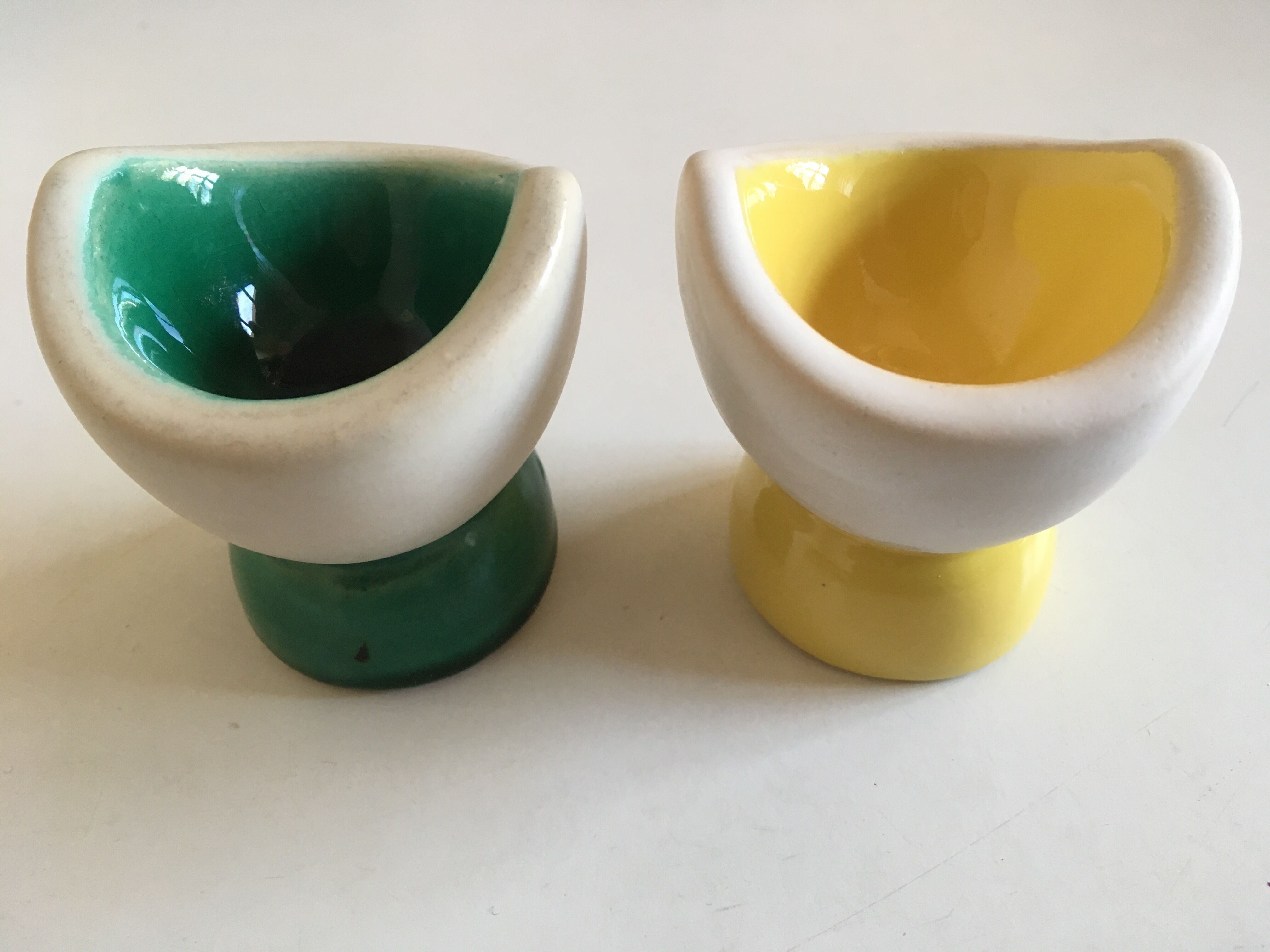Pair of egg cups modernists workshop ceramic 50
