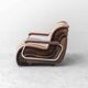 Vintage Malga model armchair in striped fabric – 1970s design