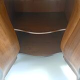 Armoire en hêtre noirci et racine de noyer avec plateau en verre, Brianza, Italie