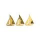 Three Vintage Sailboat Figurines Brass Minimalist Boat Sixties 11cm