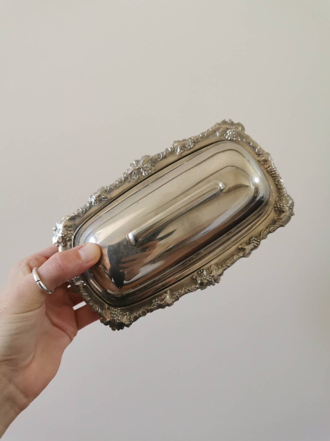 Metal butter dish