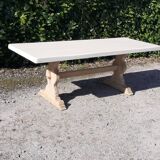 Monastery table oak raw wood white