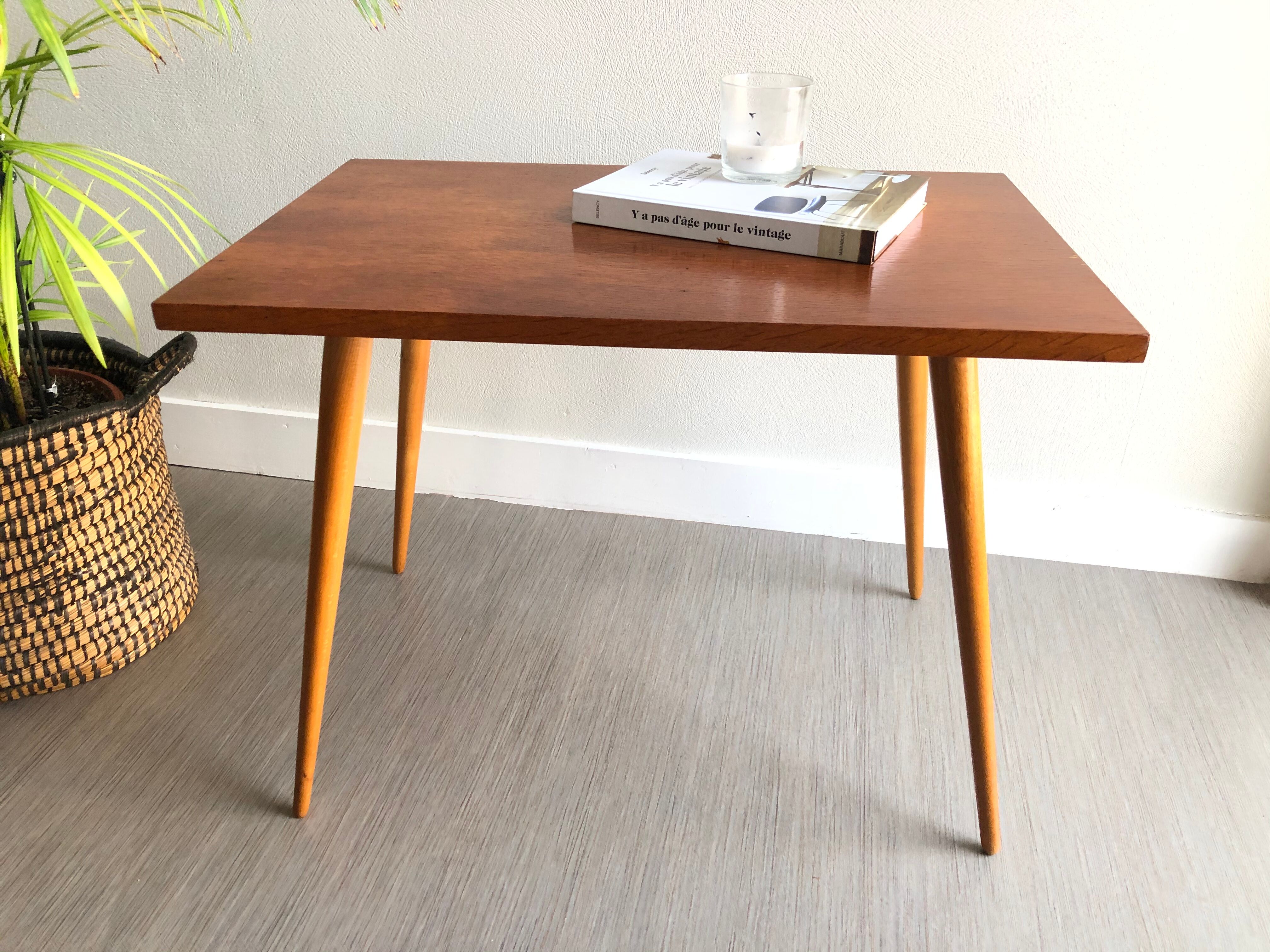 Vintage coffee table compass legs