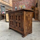 Brutalist furniture with 2 doors in elm.