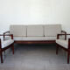 Bench and 2 Scandinavian armchairs 60s