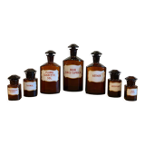 Set of 7 apothecary bottles