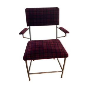 Fauteuil industriel fonte et velours