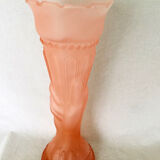 Torch vase and hand vintage frosted-looking glass